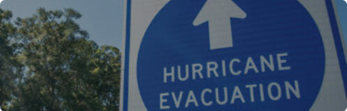 Hurricane evacuation route sign in Tampa, FL