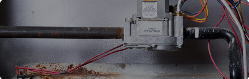 Old rusted heating system