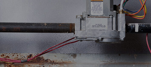 Old rusted heating system